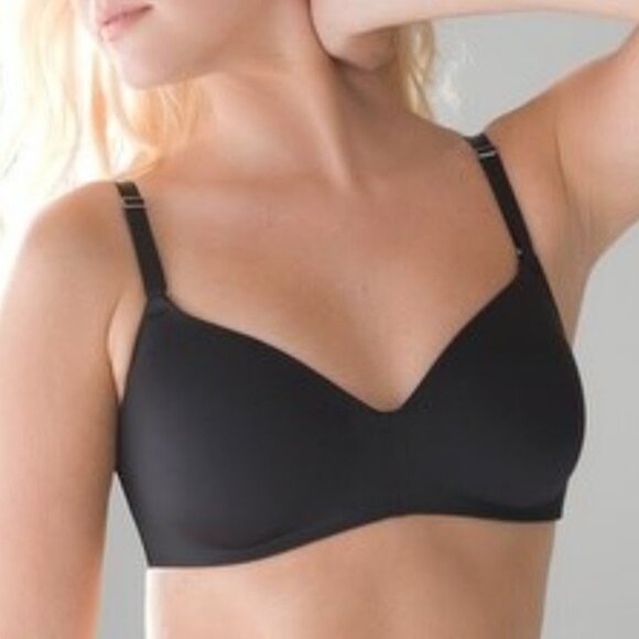 Soma Vanishing Back Plus Size Black Wireless Straps Lightly Lined Padded Bra 38B - Picture 1 of 12